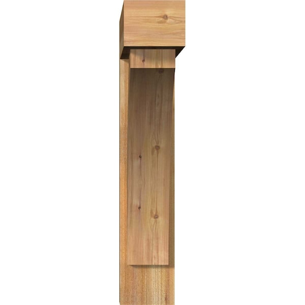 Thorton Block Rough Sawn Bracket W/ Offset Brace, Western Red Cedar, 8W X 34D X 42H